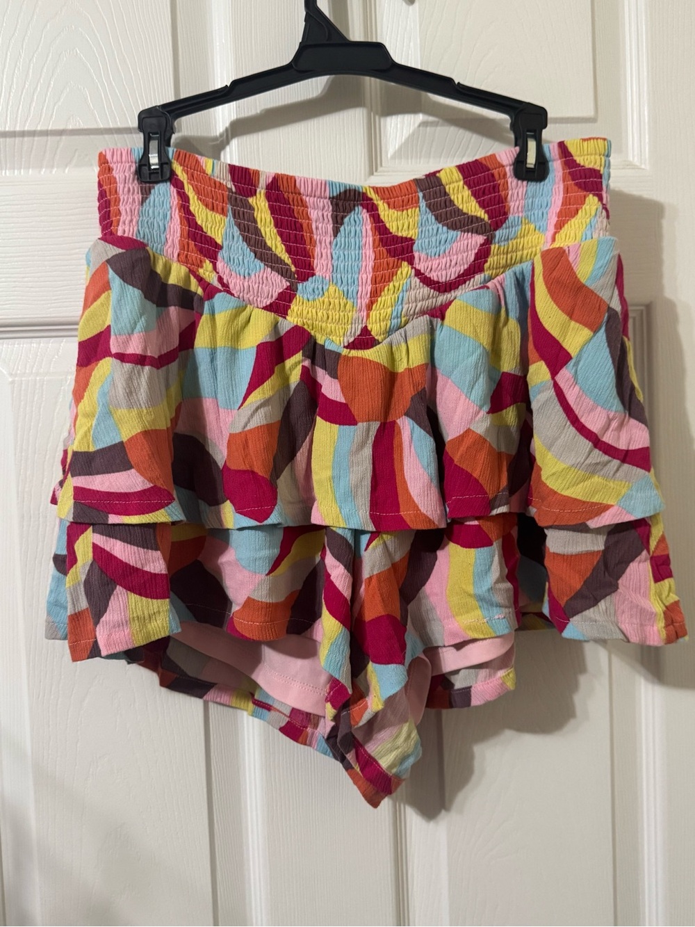 Multi-Stripe Ruffle Mini Skirt/Shorts by Torrid - Picture 2 of 5